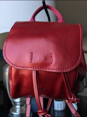 Coach Red Mini Leather Backpack -Used Excellent Condition.